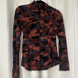 Lululemon Athletica Red and Black Camouflage Zip-Up Hoodie